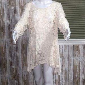 Coldwater Creek: Lace Cream flattering Tunic